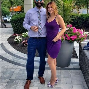 Plum wedding guest dress